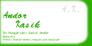 andor kasik business card